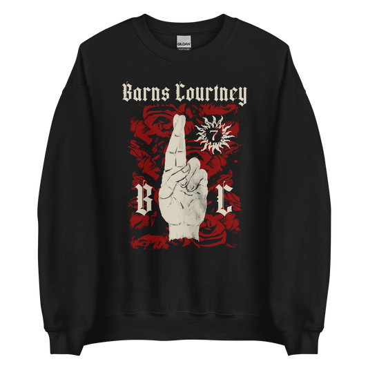 Hicon Roses and Crossed Fingers Crewneck